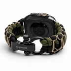 Paracord braided Apple Watch band, steel shackle clasp, for men, Bakari model