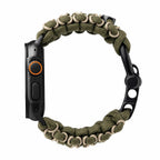Paracord braided Apple Watch band, steel shackle clasp, for men, Bakari model