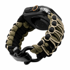 Paracord braided Apple Watch band, steel shackle clasp, for men, Bakari model