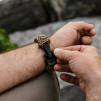 Paracord braided Apple Watch band, steel shackle clasp, for men, Bakari model