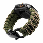 Paracord braided Apple Watch band, steel shackle clasp, for men, Bakari model