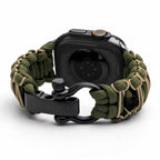 Paracord braided Apple Watch band, steel shackle clasp, for men, Bakari model