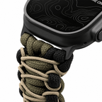 Paracord braided Apple Watch band, steel shackle clasp, for men, Bakari model