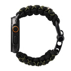 Paracord braided Apple Watch band, steel shackle clasp, for men, Bakari model