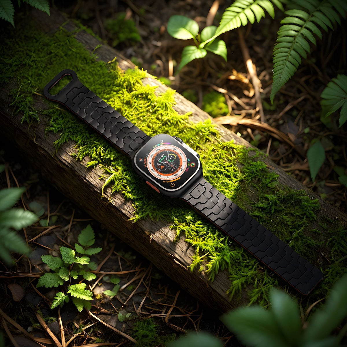 Correa de silicona de aspecto técnico, alta resistencia, para Apple Watch, ajustable, modelo Ditrix