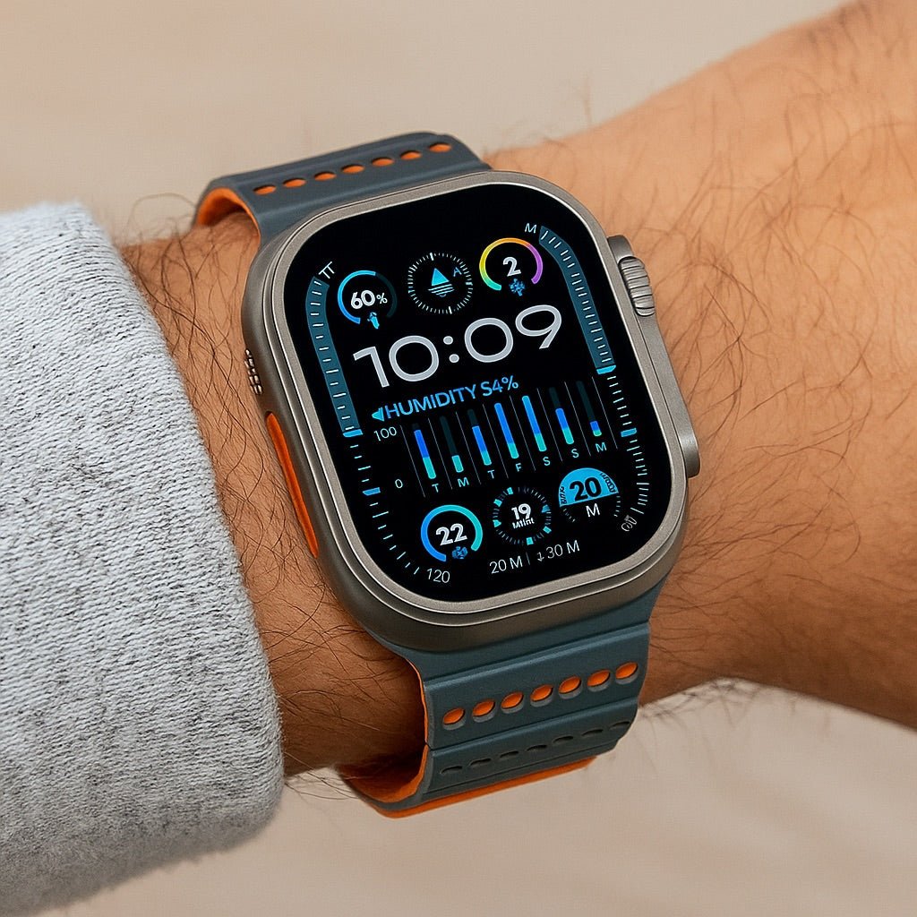 Correa de silicona técnica transpirable, cierre magnético, para Apple Watch, ajustable, modelo Fatal