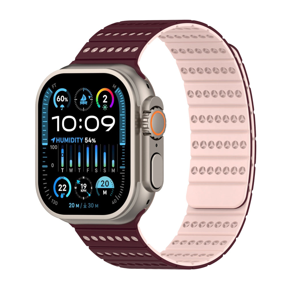 Correa de silicona técnica transpirable, cierre magnético, para Apple Watch, ajustable, modelo Fatal
