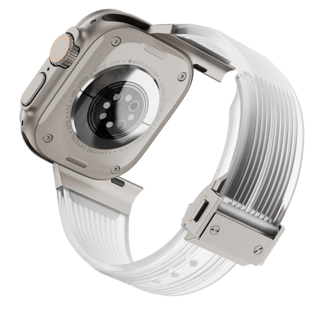 Correa de silicona transparente para Apple Watch, hiperresistente, ajustable, modelo Cristo