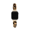 Correa leopardo para Apple Watch, estilo atrevido, acabados dorados brillantes y textura efecto pelo, modelo Keisha