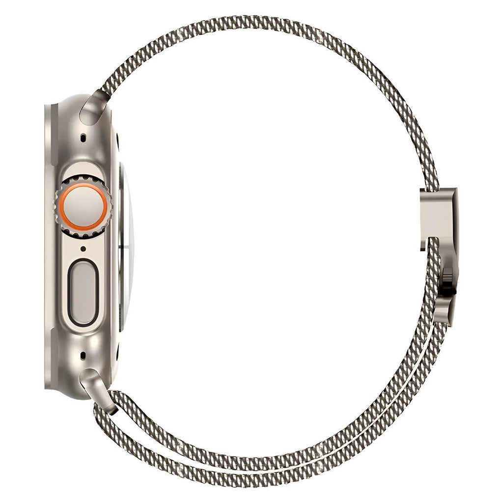 Correa de malla milanesa de acero inoxidable para Apple Watch con cierre táctico, modelo Raeko