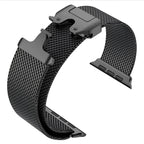 Correa de malla milanesa de acero inoxidable para Apple Watch con cierre táctico, modelo Raeko