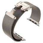 Correa de malla milanesa de acero inoxidable para Apple Watch con cierre táctico, modelo Raeko