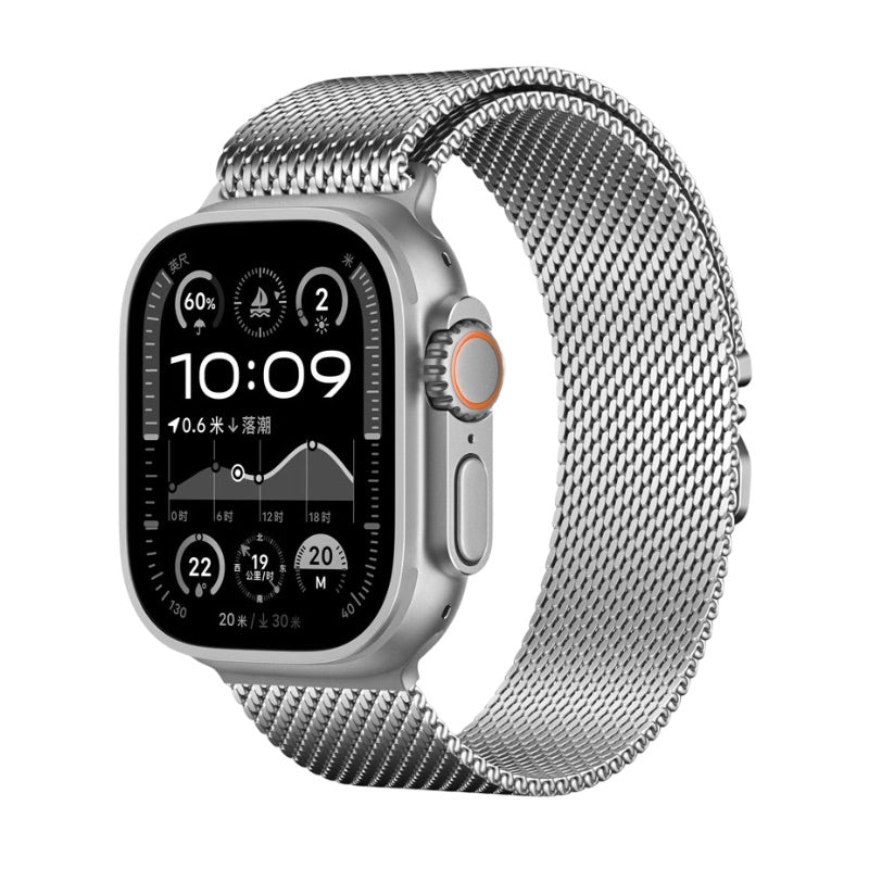 Correa de malla milanesa de acero inoxidable para Apple Watch con cierre táctico, modelo Raeko