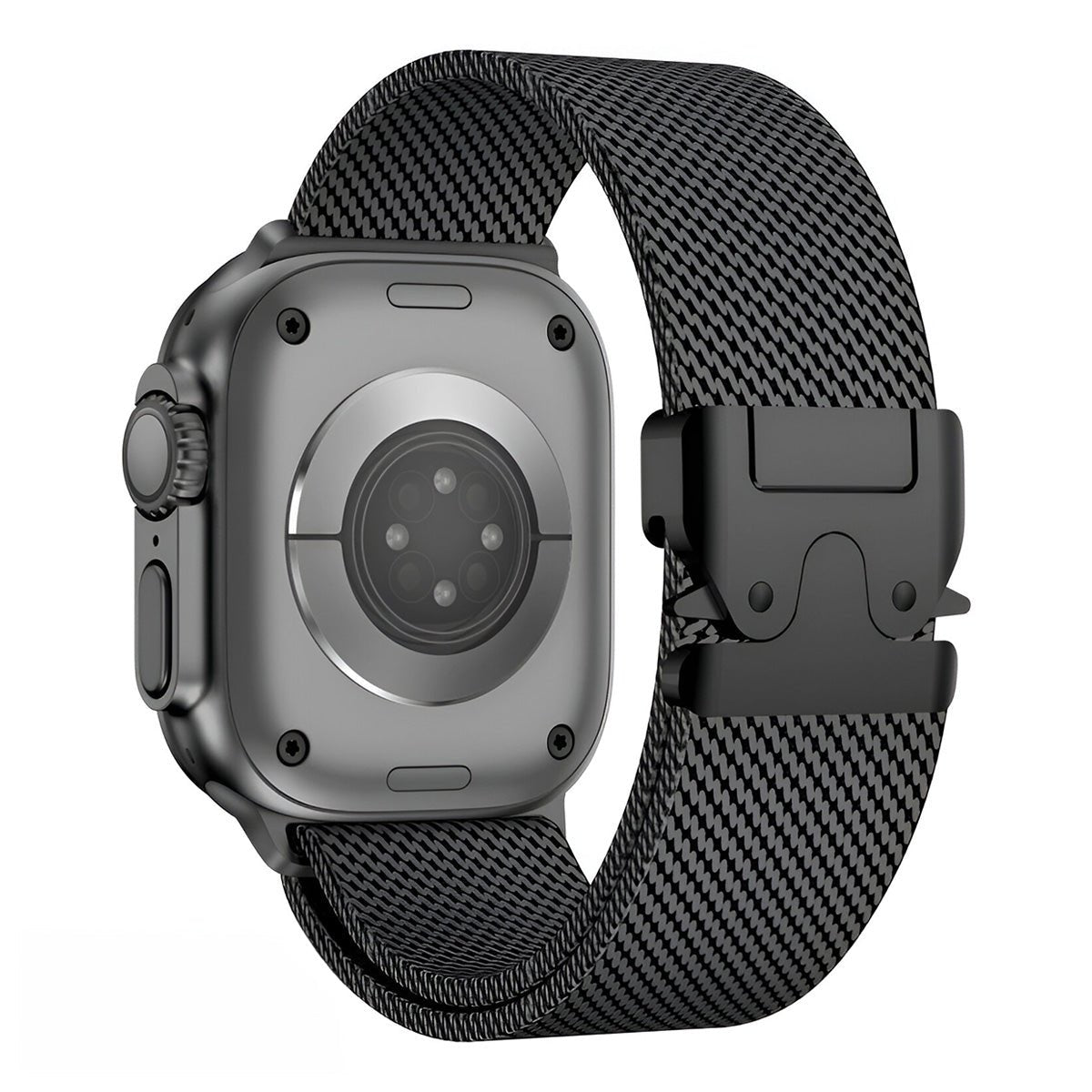 Correa de malla milanesa de acero inoxidable para Apple Watch con cierre táctico, modelo Raeko