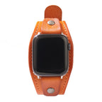 Correa tipo brazalete para Apple Watch, de cuero grueso ancho, estilo moderno, modelo Toré