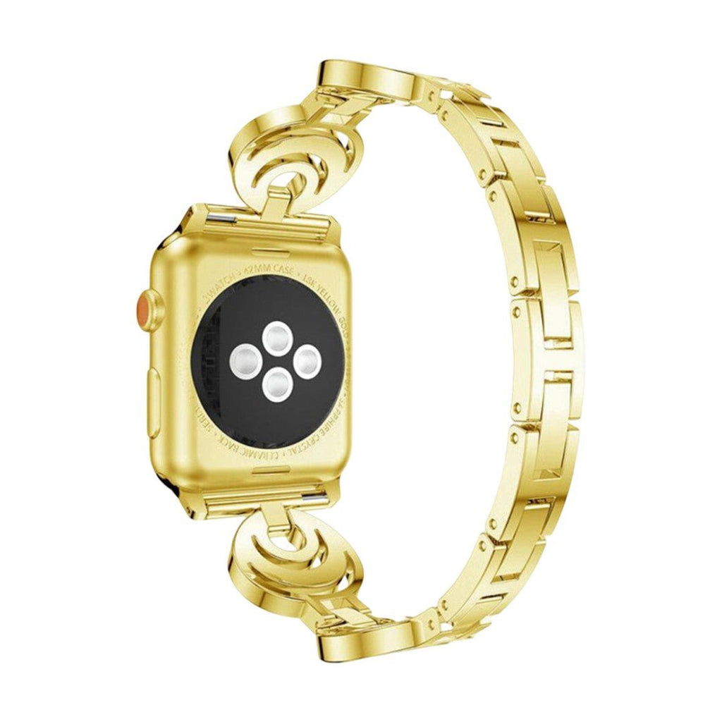 Correa Apple Watch con eslabones circulares con motivo de luna engastados de circonitas, modelo Gipsy