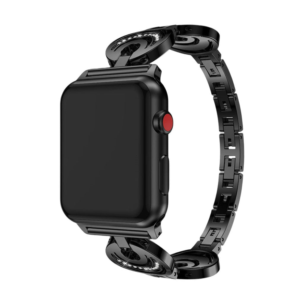 Correa Apple Watch con eslabones circulares con motivo de luna engastados de circonitas, modelo Gipsy