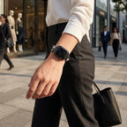 Correa Apple Watch con eslabones circulares con motivo de luna engastados de circonitas, modelo Gipsy