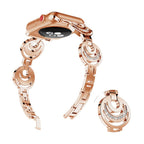 Correa Apple Watch con eslabones circulares con motivo de luna engastados de circonitas, modelo Gipsy