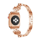 Correa Apple Watch con eslabones circulares con motivo de luna engastados de circonitas, modelo Gipsy