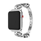Correa Apple Watch con eslabones circulares con motivo de luna engastados de circonitas, modelo Gipsy