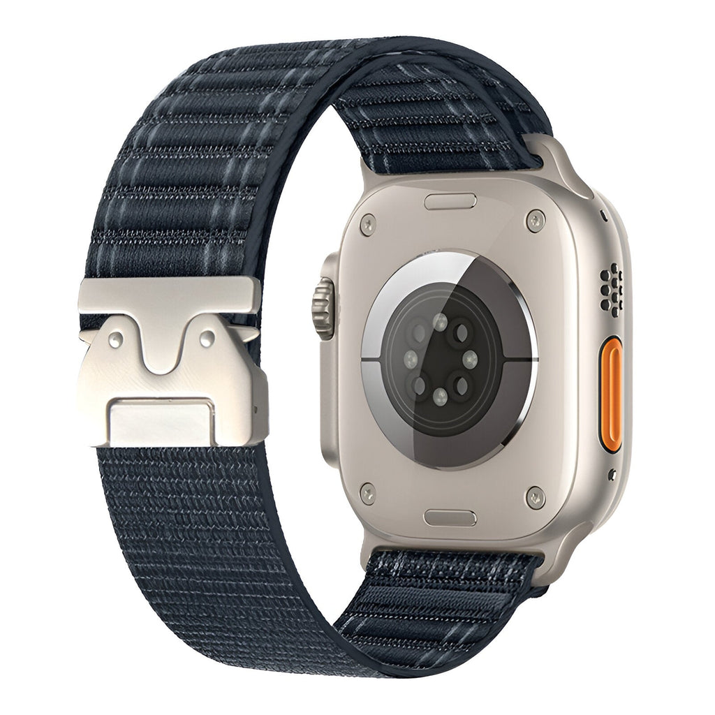 Correa de nailon ajustable para reloj Apple Watch, hebilla paracaídas, cierre táctico, modelo Riven