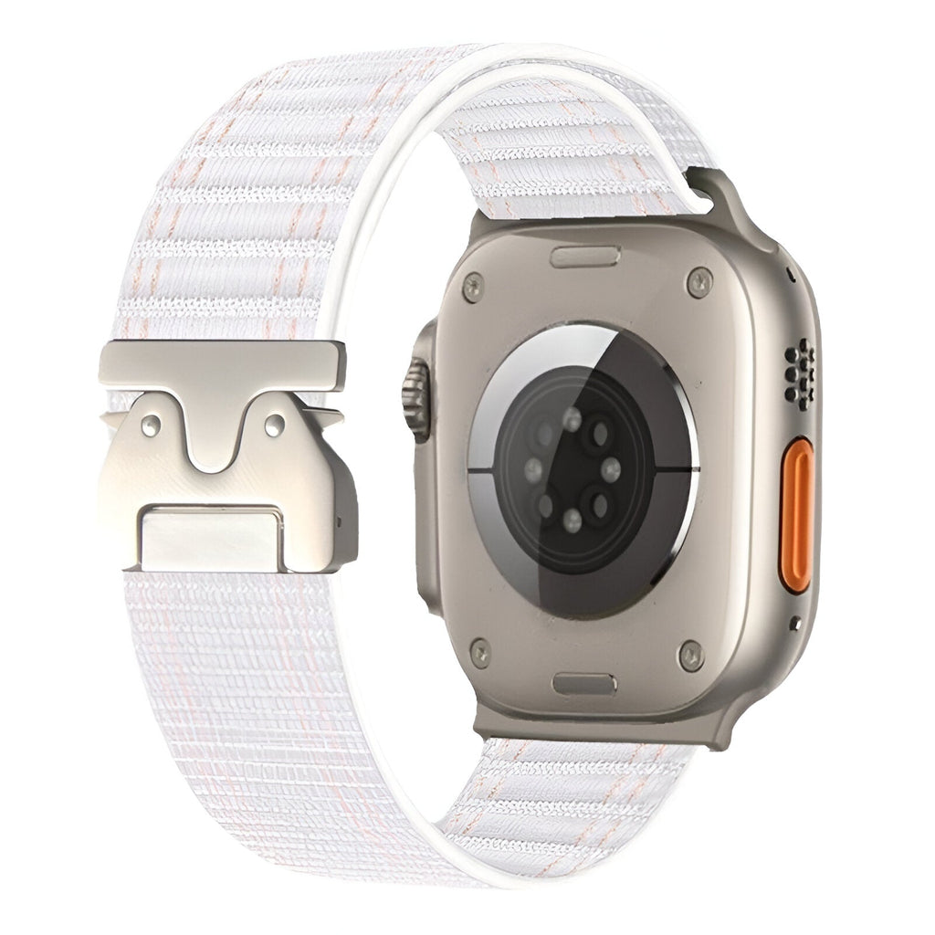 Correa de nailon ajustable para reloj Apple Watch, hebilla paracaídas, cierre táctico, modelo Riven