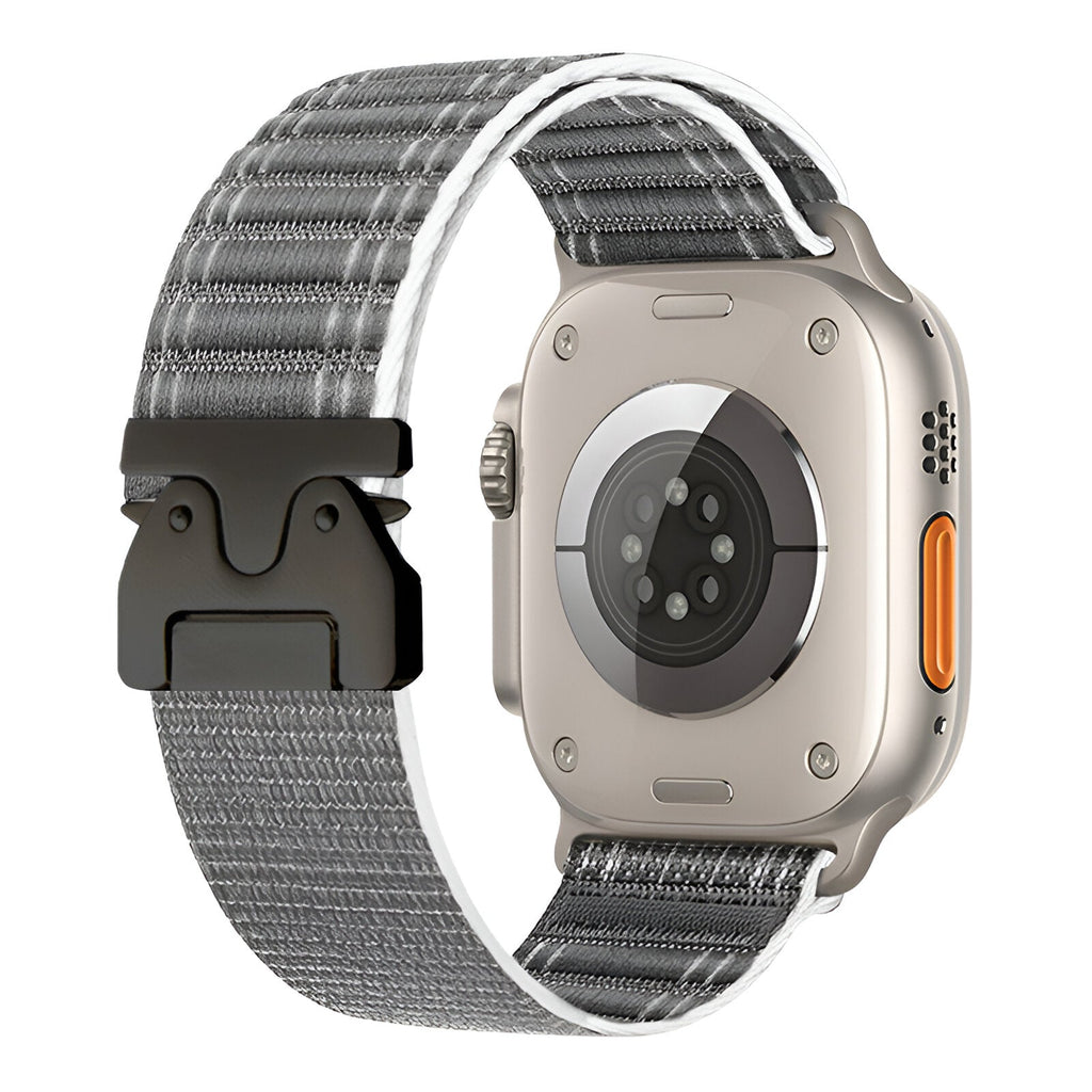 Correa de nailon ajustable para reloj Apple Watch, hebilla paracaídas, cierre táctico, modelo Riven