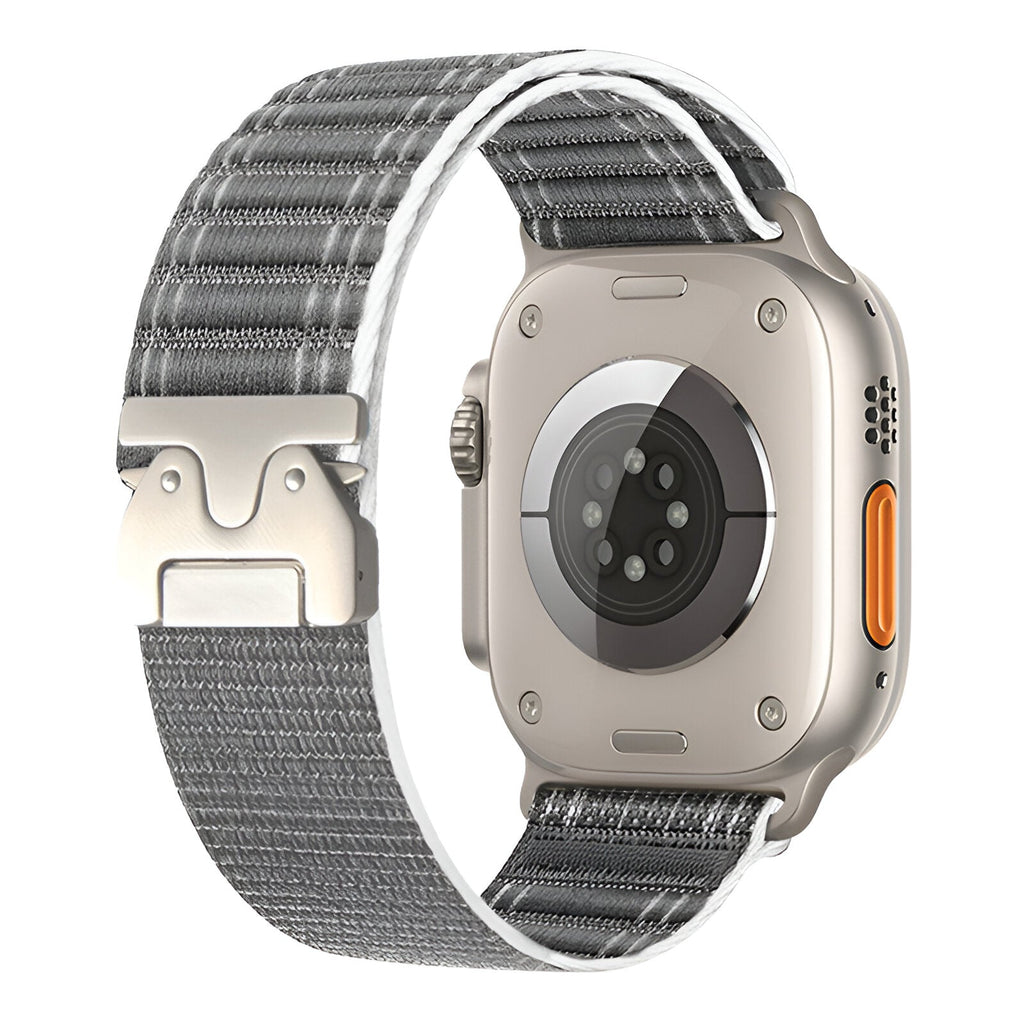 Correa de nailon ajustable para reloj Apple Watch, hebilla paracaídas, cierre táctico, modelo Riven