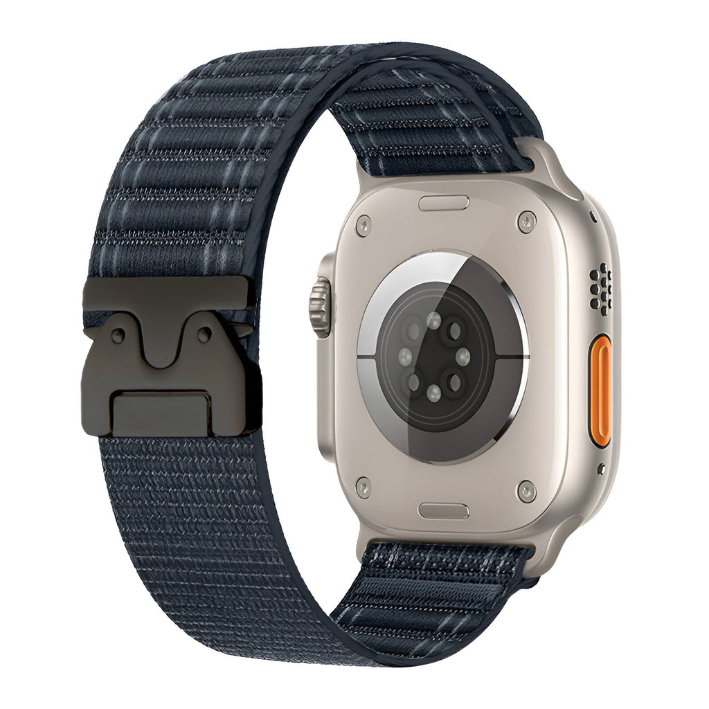 Correa de nailon ajustable para reloj Apple Watch, hebilla paracaídas, cierre táctico, modelo Riven