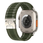 Correa de nailon ajustable para reloj Apple Watch, hebilla paracaídas, cierre táctico, modelo Riven