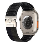 Correa de nailon ajustable para reloj Apple Watch, hebilla paracaídas, cierre táctico, modelo Riven