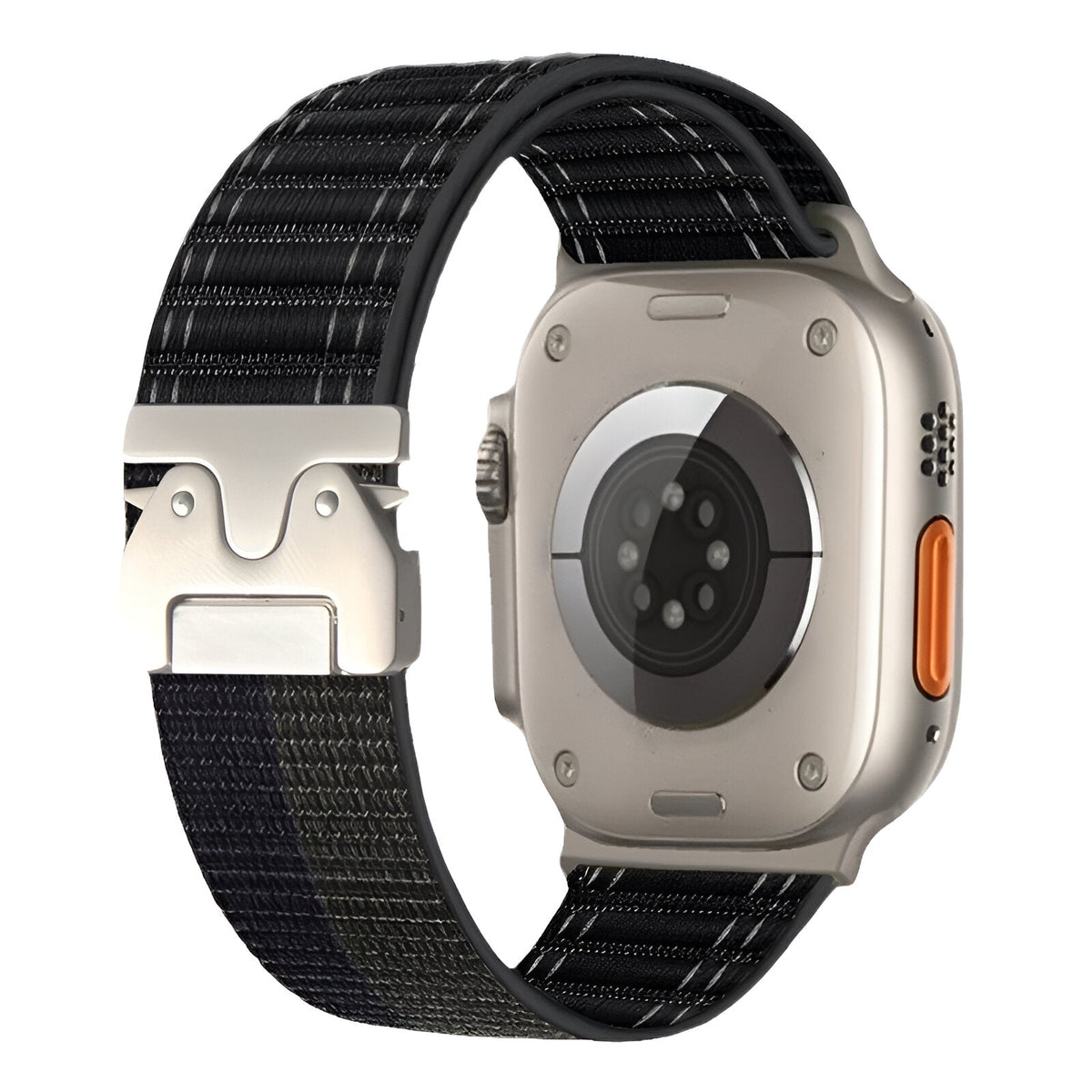 Correa de nailon ajustable para reloj Apple Watch, hebilla paracaídas, cierre táctico, modelo Riven