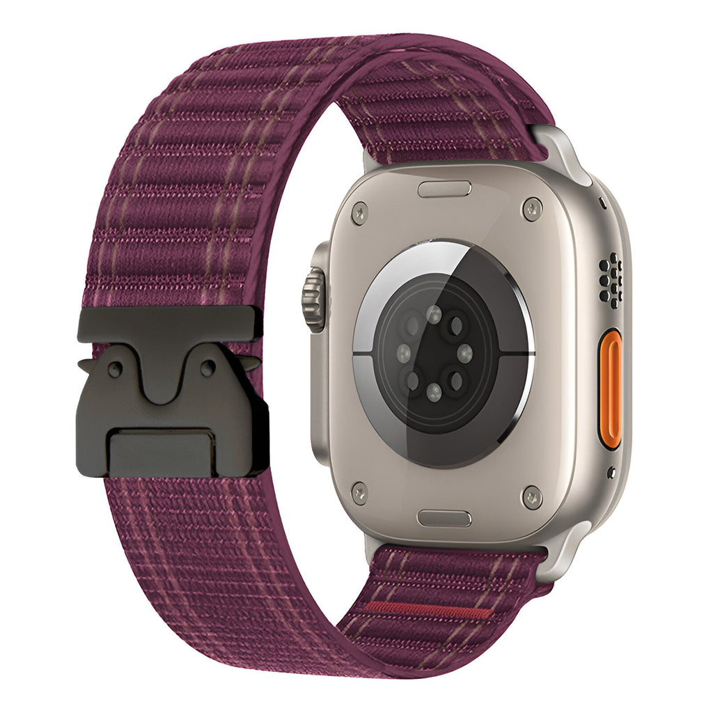 Correa de nailon ajustable para reloj Apple Watch, hebilla paracaídas, cierre táctico, modelo Riven
