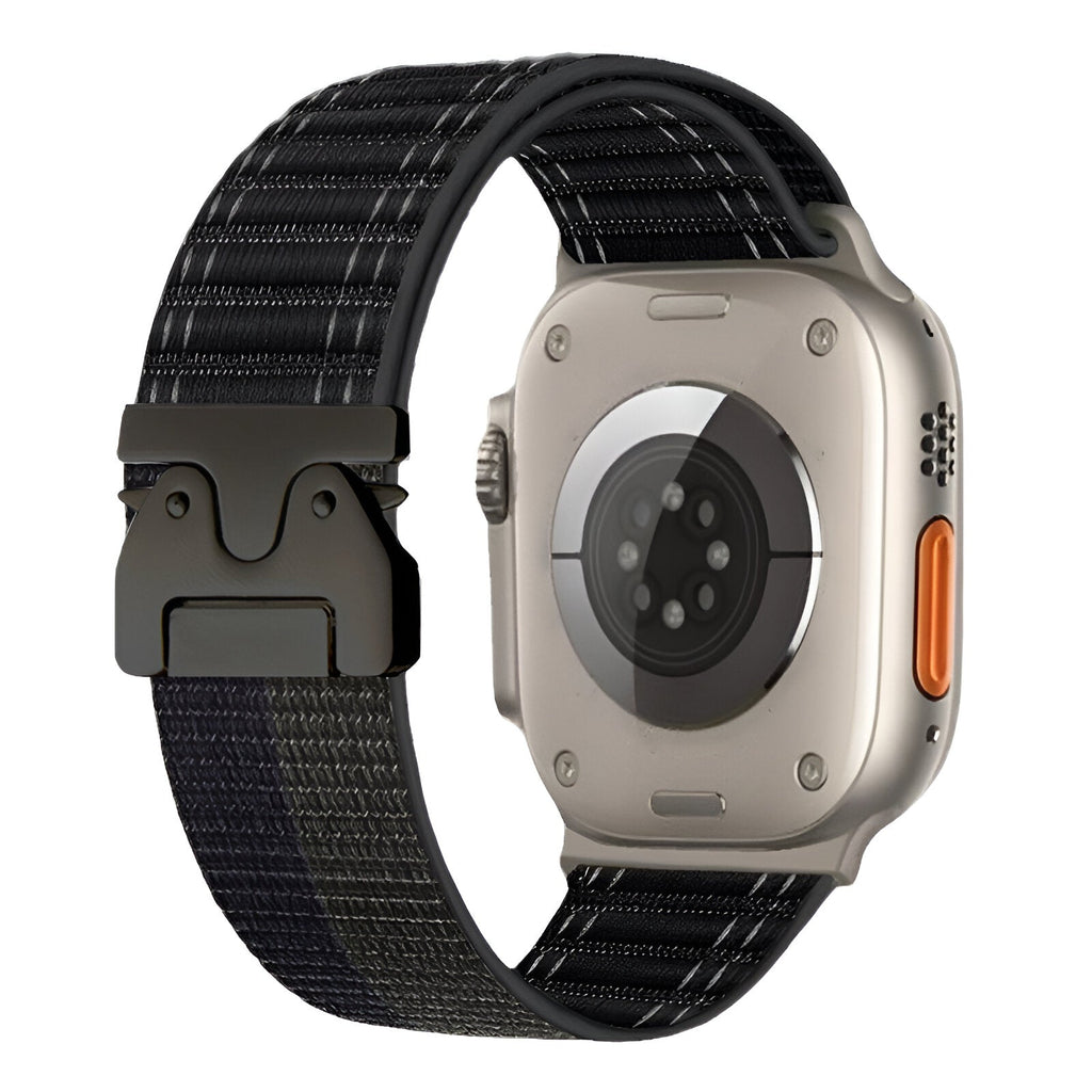 Correa de nailon ajustable para reloj Apple Watch, hebilla paracaídas, cierre táctico, modelo Riven