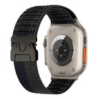 Correa de nailon ajustable para reloj Apple Watch, hebilla paracaídas, cierre táctico, modelo Riven