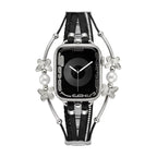 Correa multihilo para Apple Watch, motivo de mariposa y perlas, acabado dorado o plateado, modelo Amonita