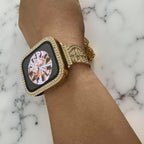 Correa para Apple Watch, alas de ángel brillantes, de acero inoxidable, modelo Angela