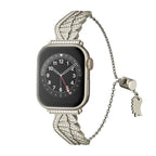 Correa para Apple Watch, alas de ángel brillantes, de acero inoxidable, modelo Angela