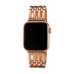 Correa Apple Watch de acero inoxidable, cinco capas caladas, acabado con pedrería, modelo Princia