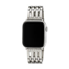 Correa Apple Watch de acero inoxidable, cinco capas caladas, acabado con pedrería, modelo Princia