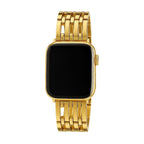 Correa Apple Watch de acero inoxidable, cinco capas caladas, acabado con pedrería, modelo Princia