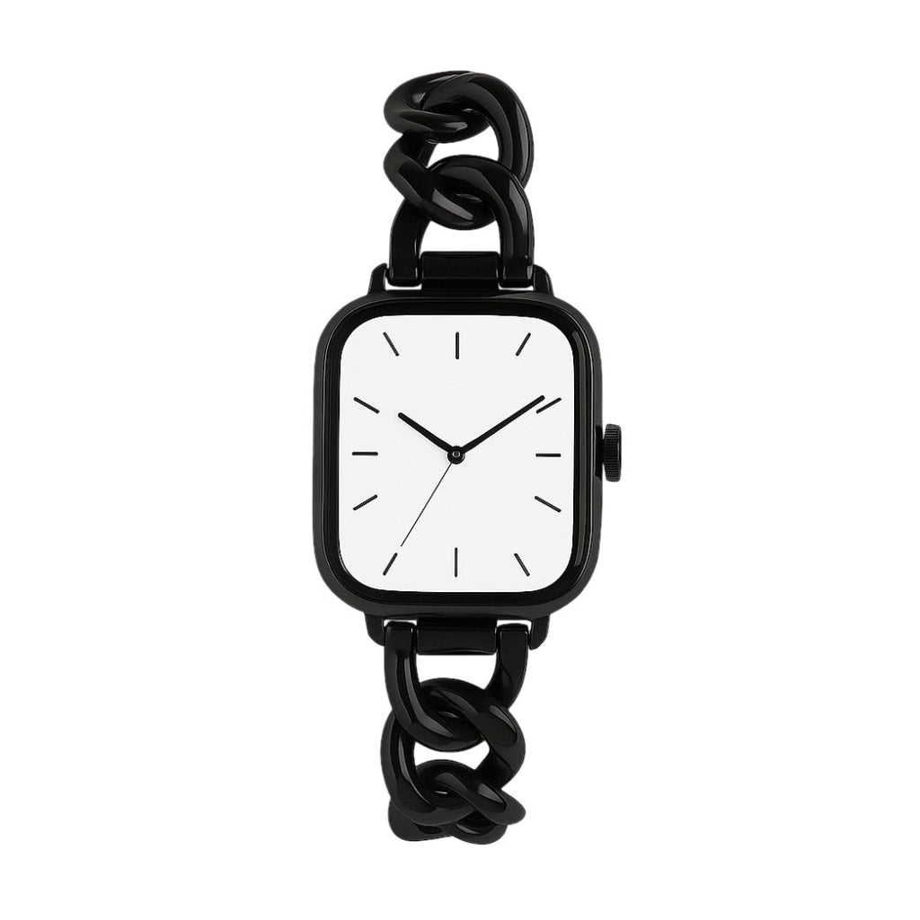 Correa para Apple Watch de malla cubana, acero inoxidable, chic minimalista, fácil de ajustar, modelo Cuba