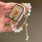 Correa para Apple Watch de perlas ojo de gato, cadenita ajustable, modelo Tilou
