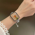 Correa para Apple Watch de perlas ojo de gato, cadenita ajustable, modelo Tilou