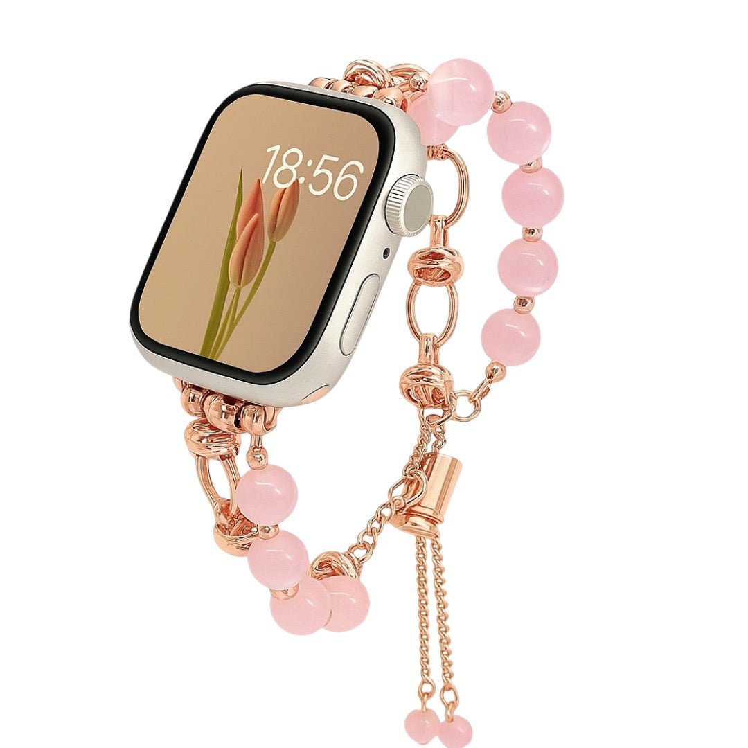 Correa para Apple Watch de perlas ojo de gato, cadenita ajustable, modelo Tilou