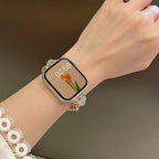 Correa para Apple Watch de perlas ojo de gato, cadenita ajustable, modelo Tilou