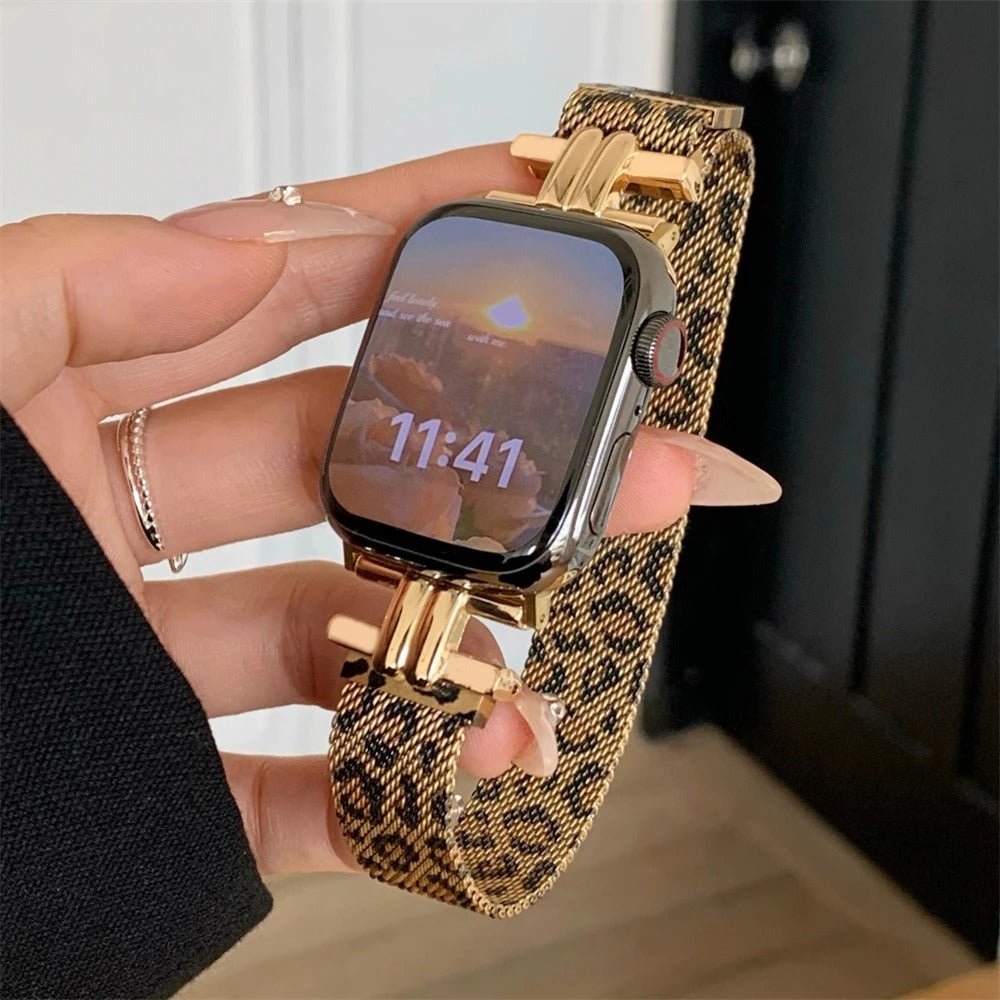 Correa para Apple Watch, leopardo, fina y elegante, estilo chic, modelo Parus