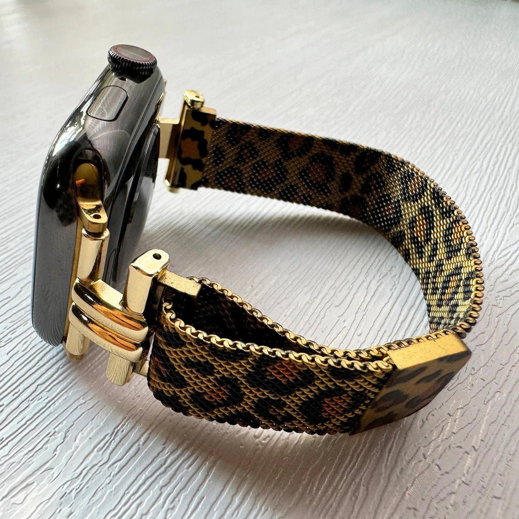 Correa para Apple Watch, leopardo, fina y elegante, estilo chic, modelo Parus