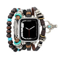 Pulsera para Apple Watch con colgantes de pluma y cabeza de búfalo, varias hileras, longitud ajustable, modelo Bufa